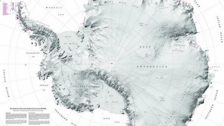 Изображение рельефа Антарктиды. Архивное фото